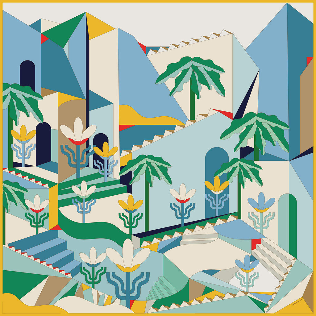 Jessie Zhao | Tropical Breeze Double Sided Silk Scarf