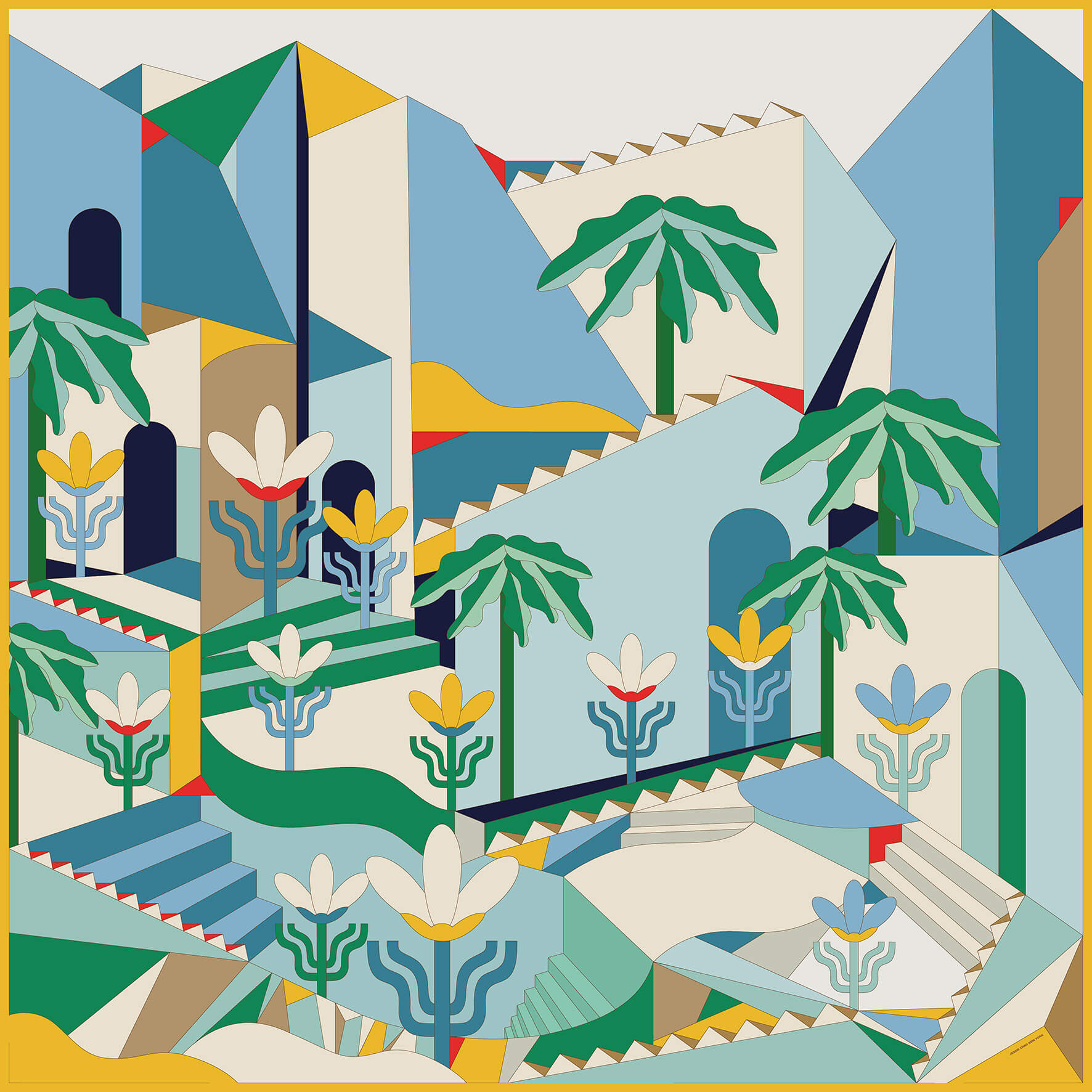 Jessie Zhao | Tropical Breeze Double Sided Silk Scarf