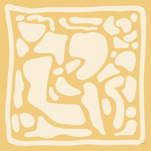Crazy Pave In Butter by Kunst & Colore, 87cm Silk Scarf