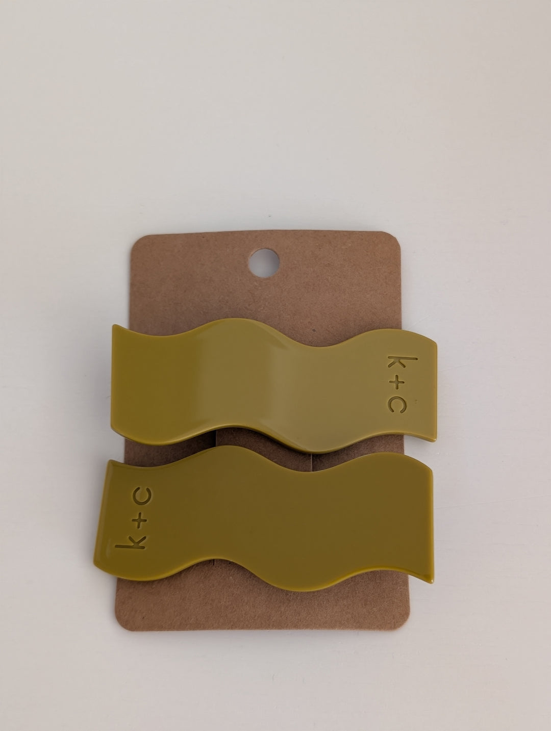 Wave Hair Clip 8cm in Caper