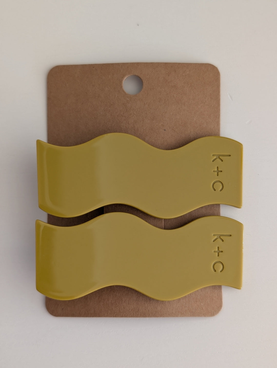 Wave Hair Clip 8cm in Caper