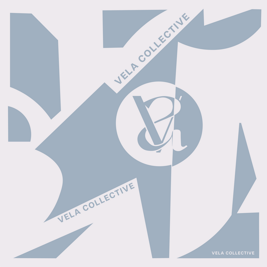 Vela Logo Style Scarf - Pale Blue & White | Pre-Order