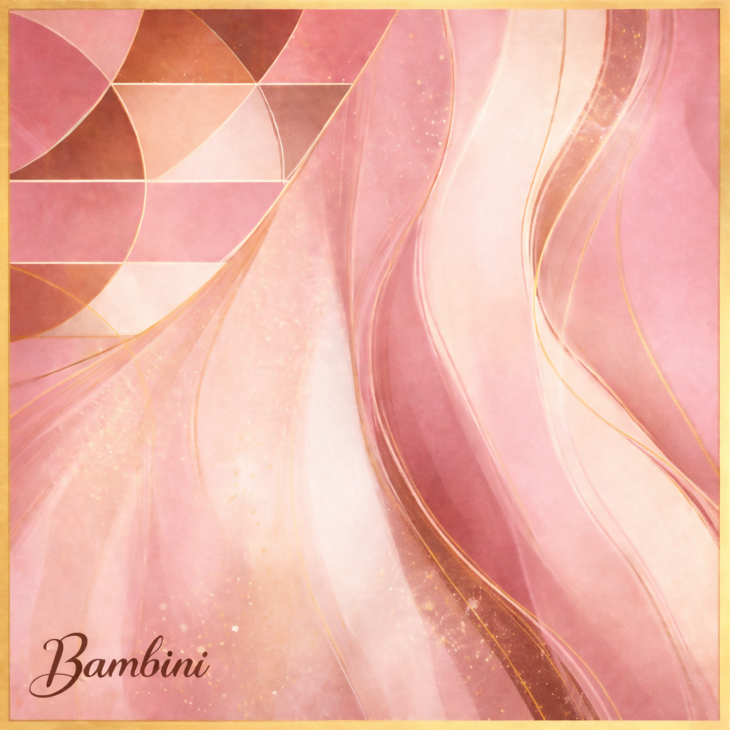pink and tan with bambini logo