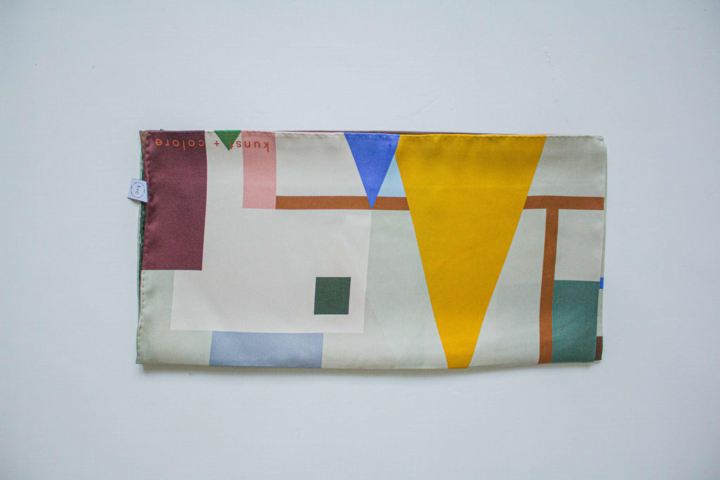 Mint Metropolis by Kunst & Colore, 90cm Silk Scarf