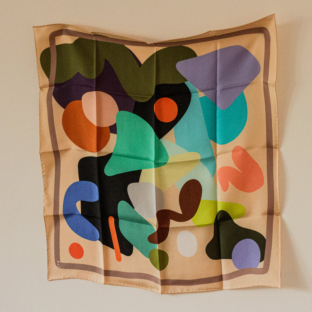 Minor Defect - White Chocolate Blondie by Kunst & Colore, 87cm Silk Scarf