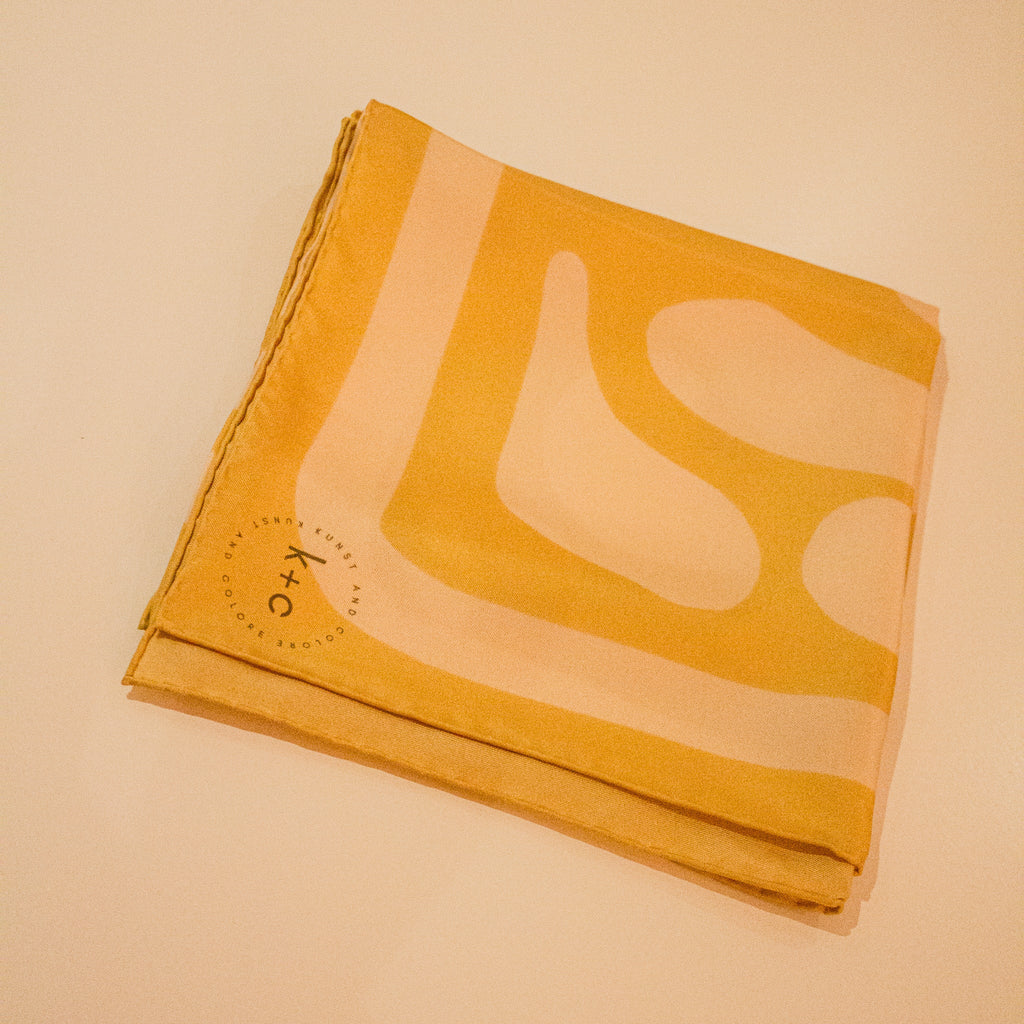 Crazy Pave In Butter by Kunst & Colore, 87cm Silk Scarf