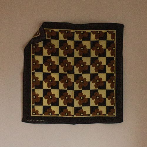 Cotton Bandana Scarf 50cm Square, Flower Power Chess By Kunst & Colore