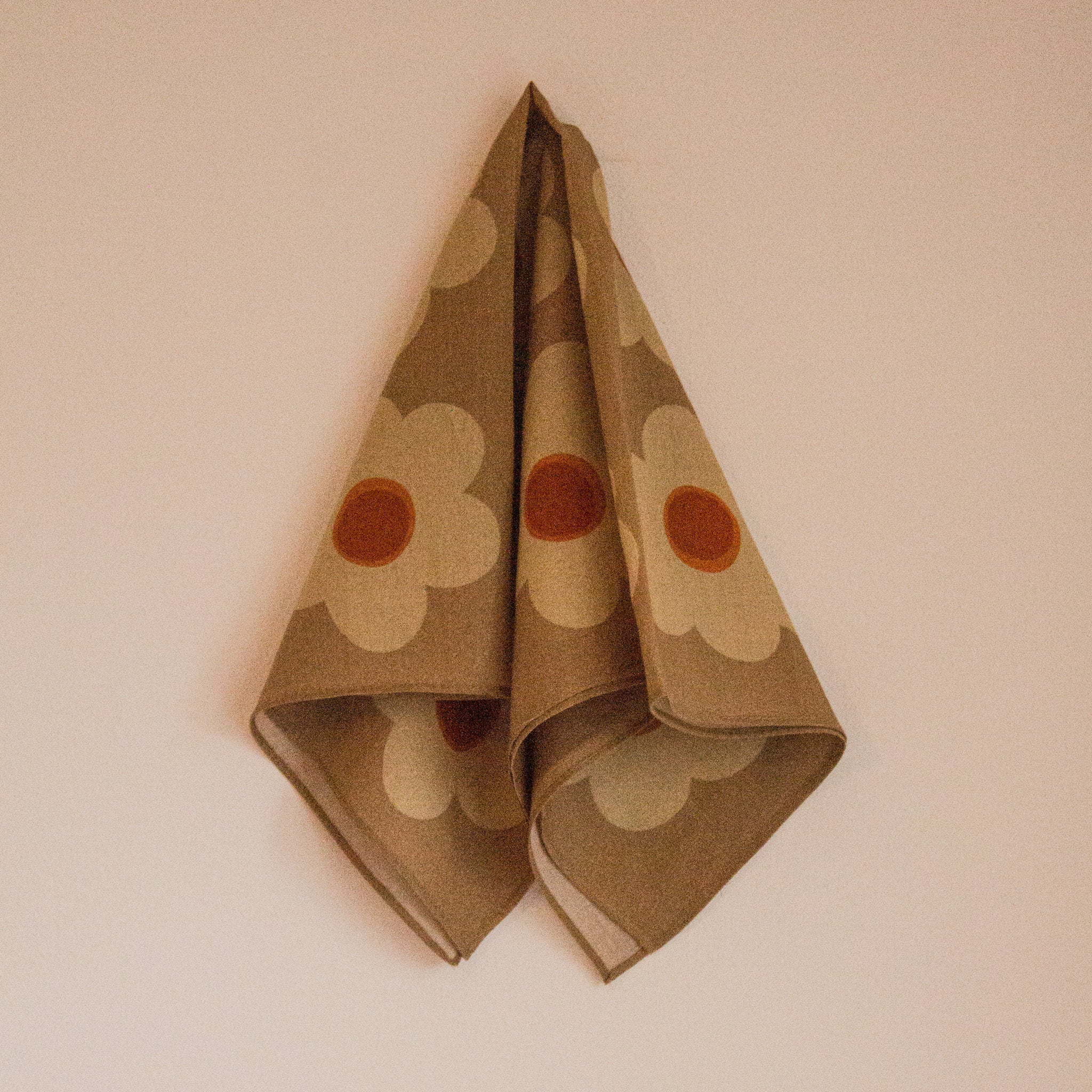 Cotton Bandana Scarf 50cm Square, Giant Daisy Blush By Kunst & Colore