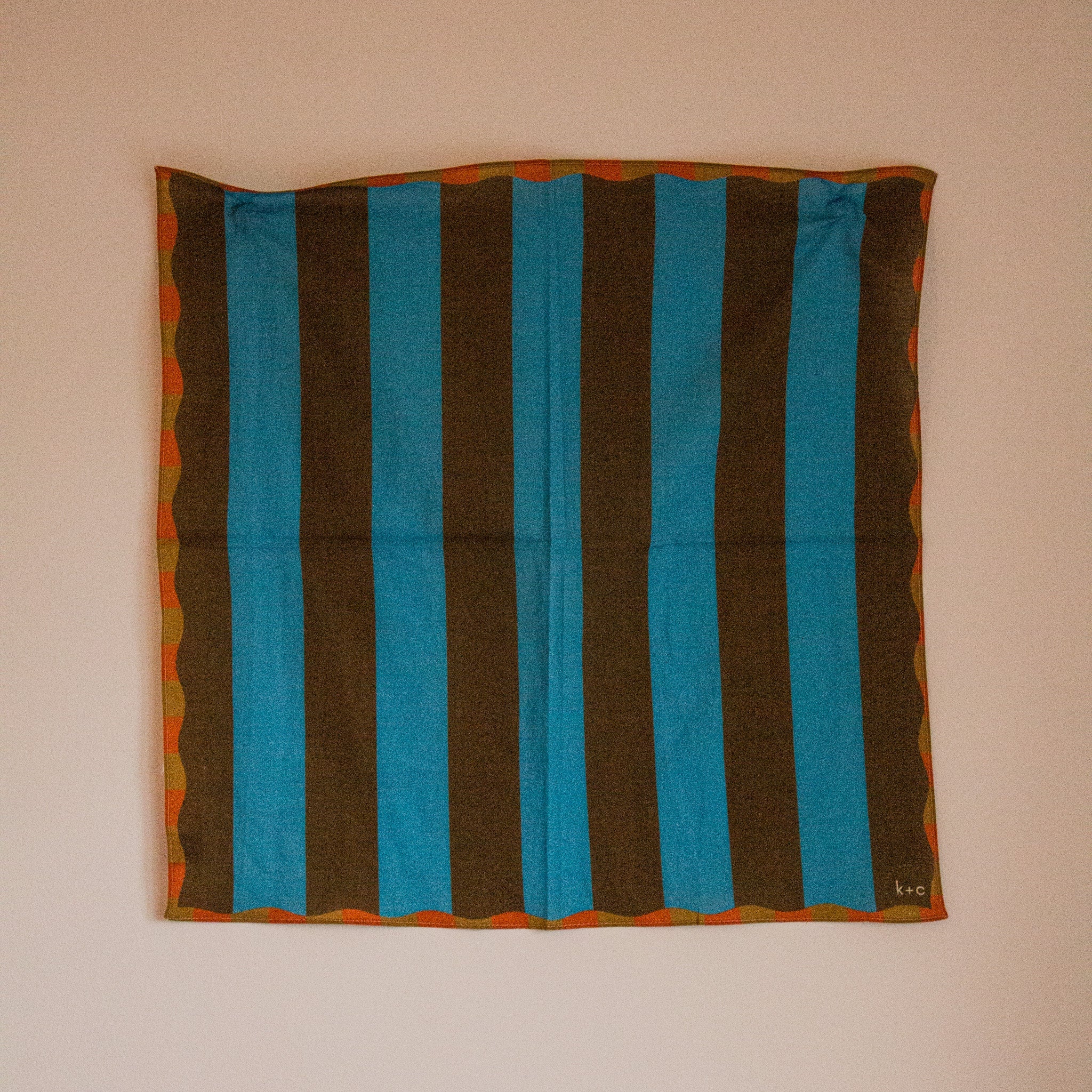 Cotton Bandana Scarf 50cm Square, Tessa Azure By Kunst & Colore