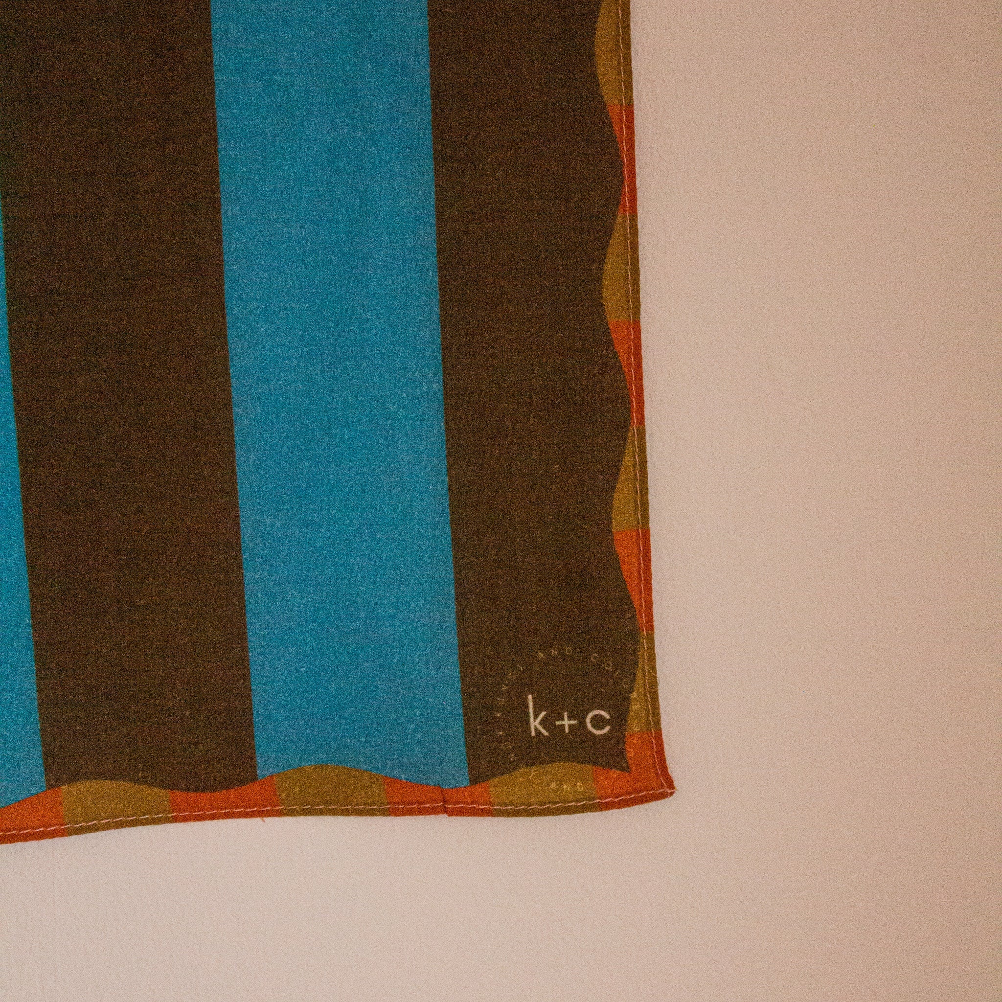 Cotton Bandana Scarf 50cm Square, Tessa Azure By Kunst & Colore