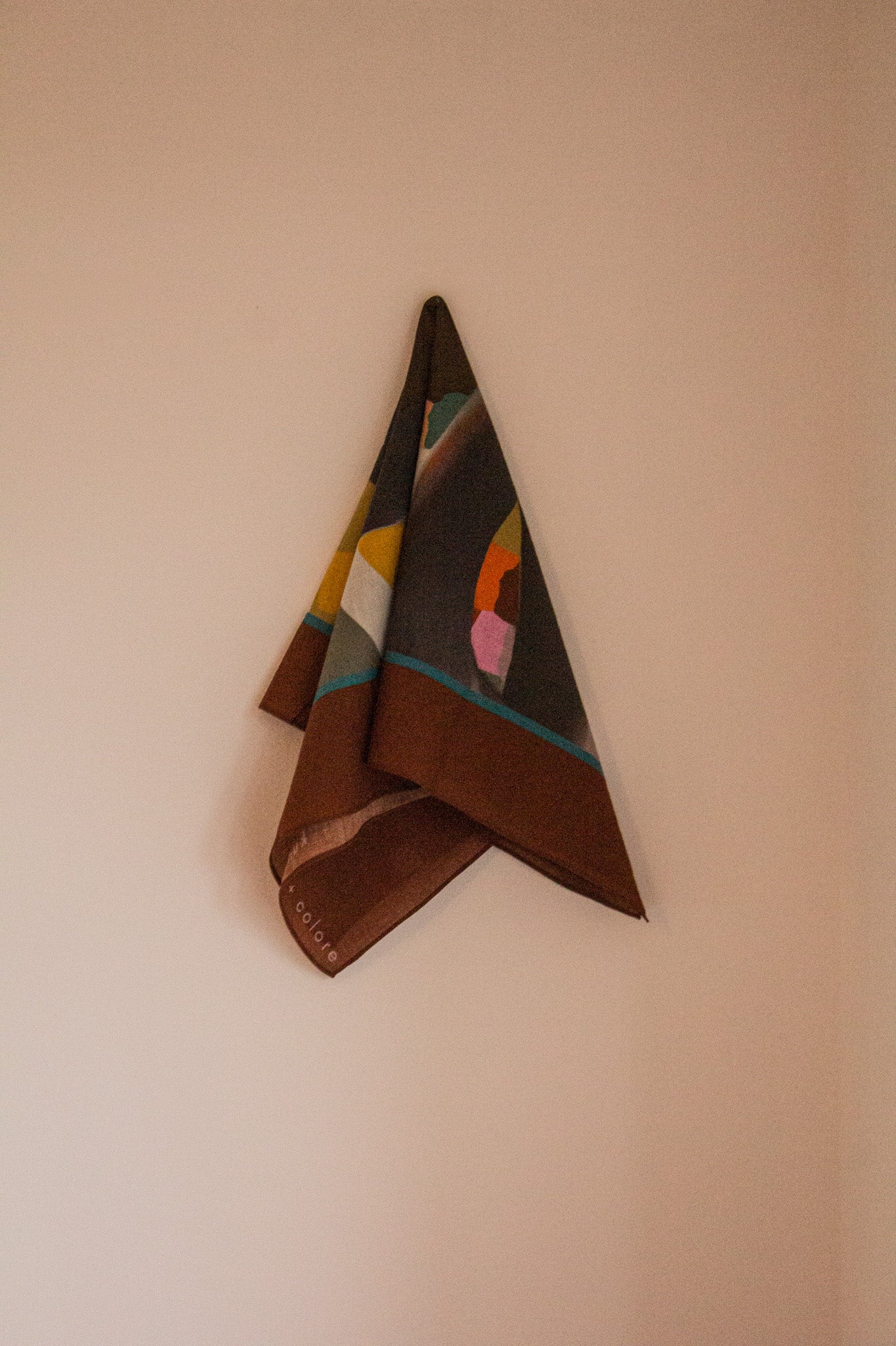 Cotton Bandana Scarf 70cm Square, Spontaneous Sketch In Umber By Kunst & Colore
