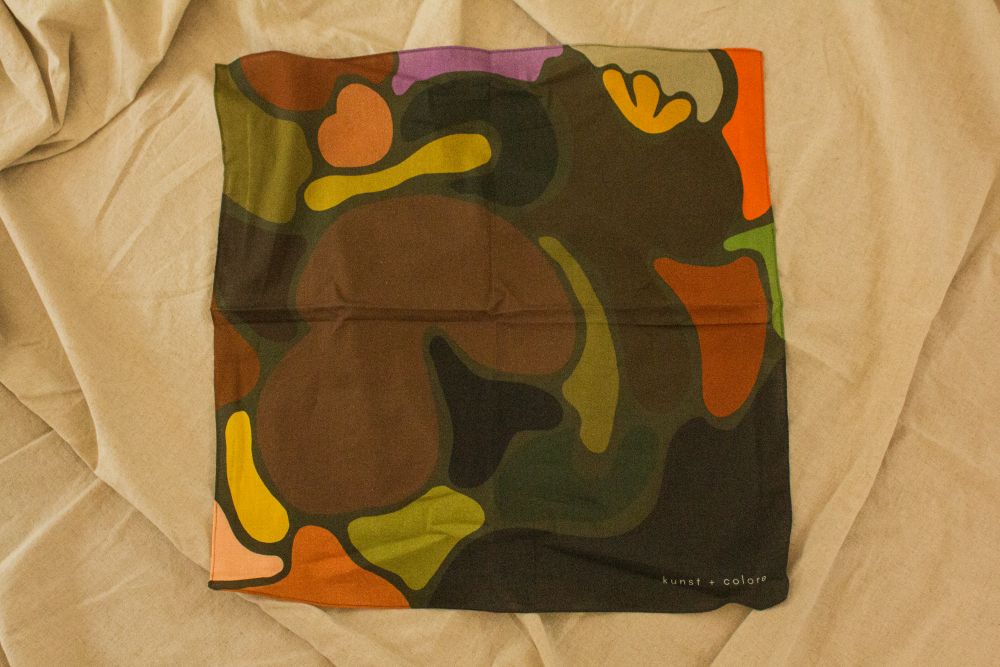 Imperfect Cotton Bandana Scarf 50cm Square, Olaf & Olive By Kunst & Colore