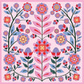 Jessie Zhao | Pink Garden 70cm Double Sided Silk Scarf