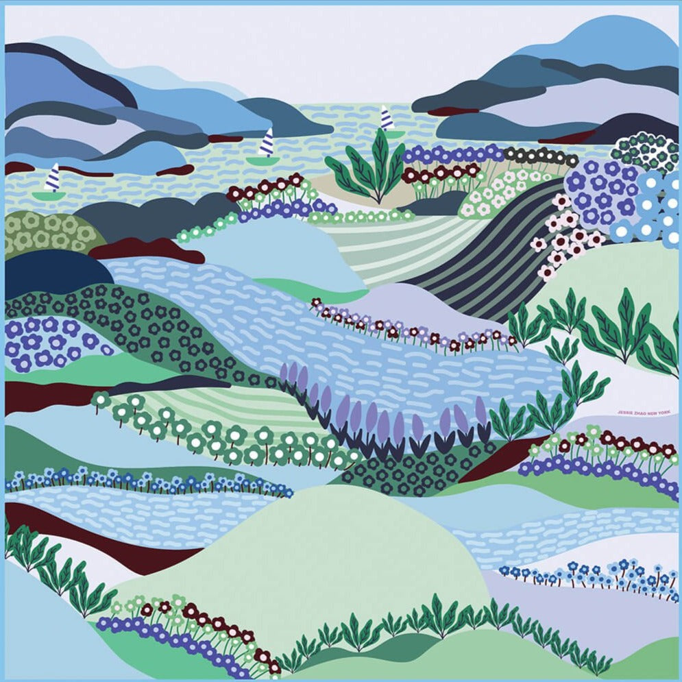 Jessie Zhao | Double Sided Silk Scarf of Summer