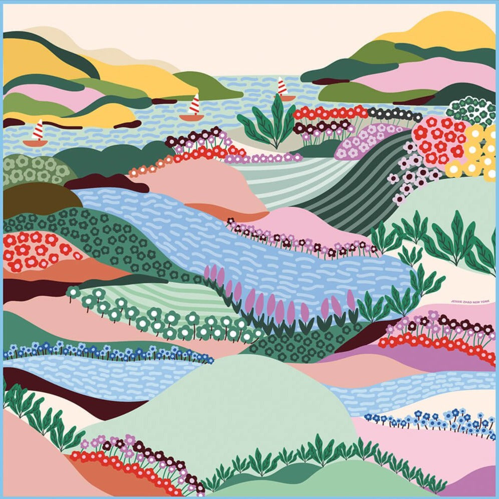 Jessie Zhao | Double Sided Silk Scarf of Summer