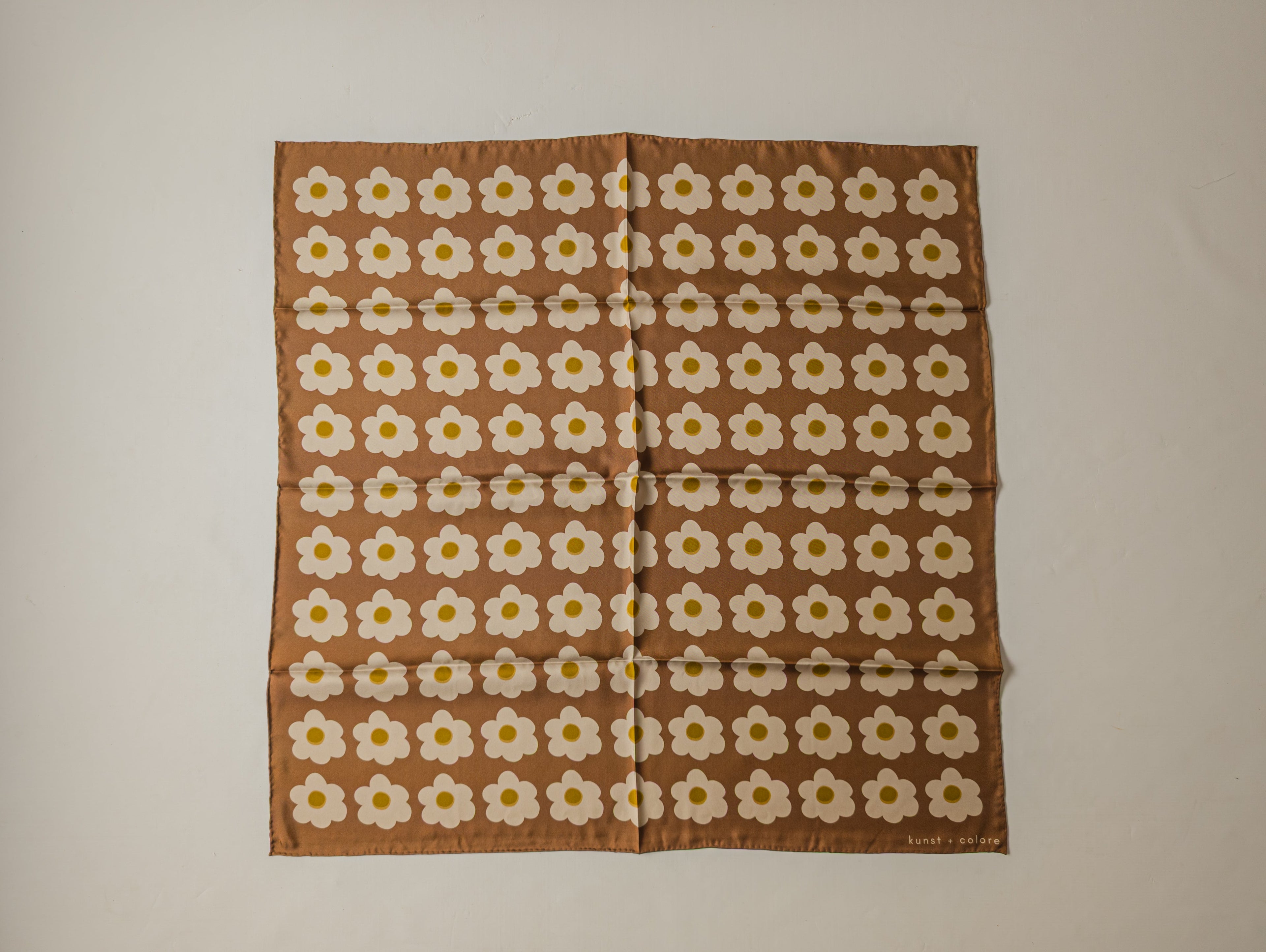Daisy Brown by Kunst & Colore, 90cm Silk Scarf