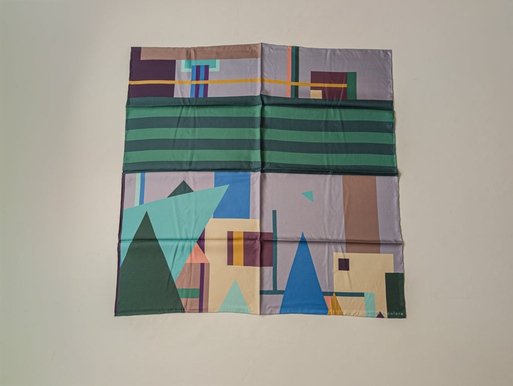 Mauve Metropolis by Kunst & Colore, 90cm Silk Scarf