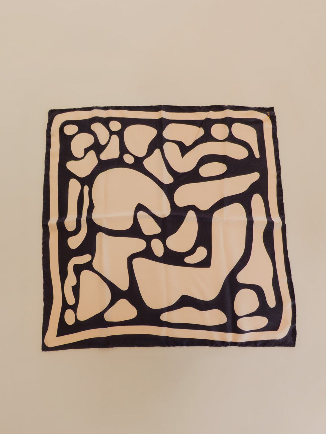 Crazy Pave In Ecru & Raven by Kunst & Colore, 70 cm Silk Scarf