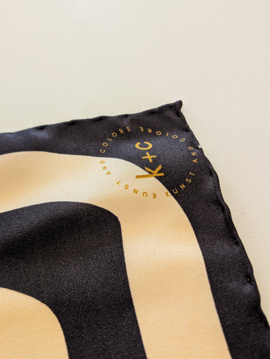 Crazy Pave In Ecru & Raven by Kunst & Colore, 70 cm Silk Scarf