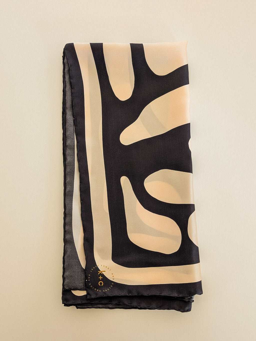 Crazy Pave In Ecru & Raven by Kunst & Colore, 70 cm Silk Scarf