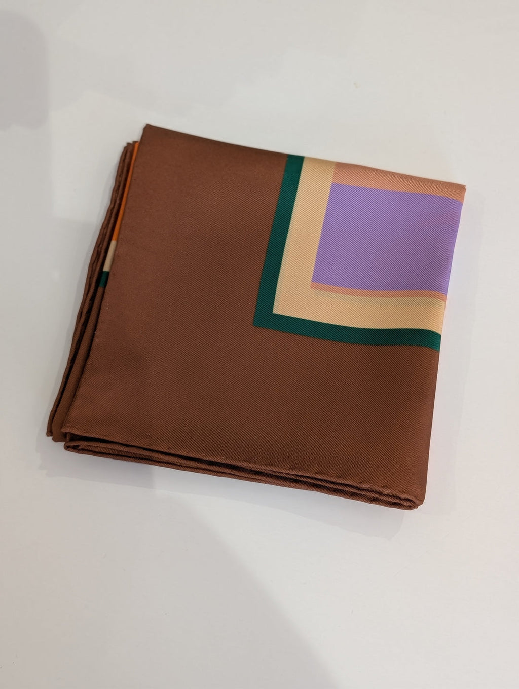 Tessa Framed Chestnut by Kunst & Colore, 65cm Silk Scarf