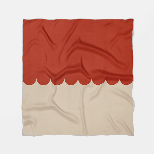 red_and_beige_square_silk_scarf