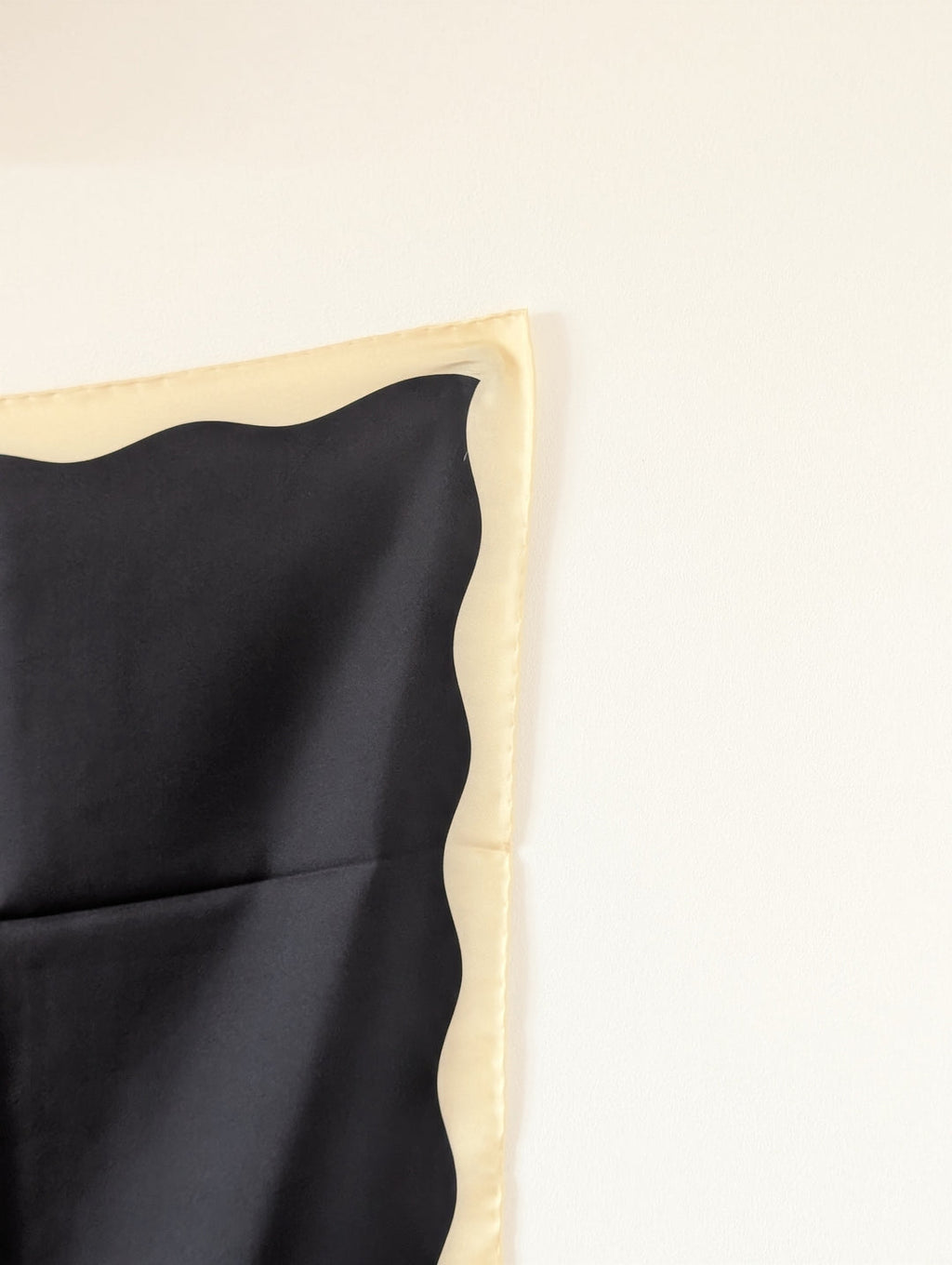 Ripple in Black & Cream by Kunst & Colore, 90cm Silk Scarf
